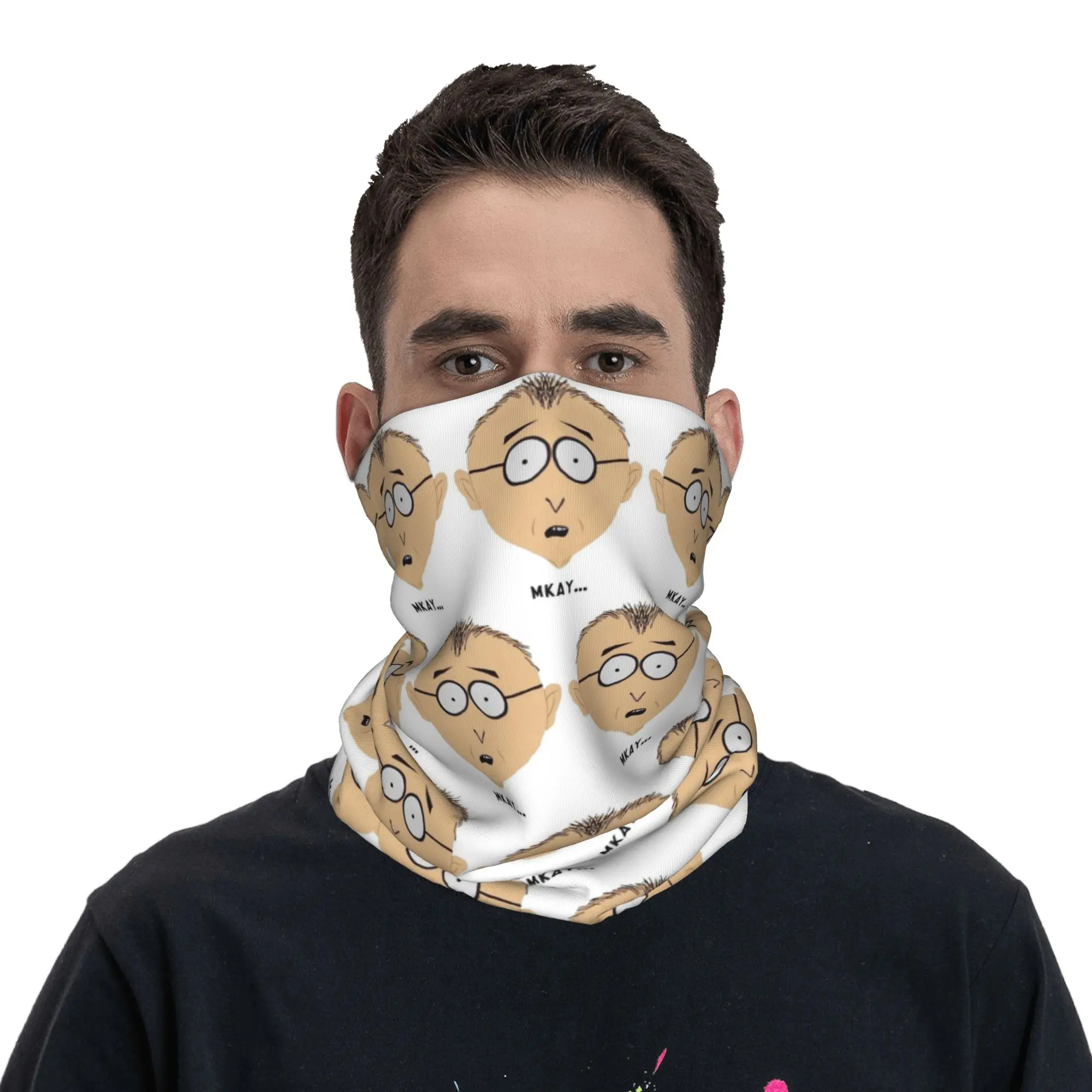 Mr. Mackey Mkay Bandana Neck Cover Printed Mask Scarf Multi-use Cycling Scarf Running Unisex Adult Washable