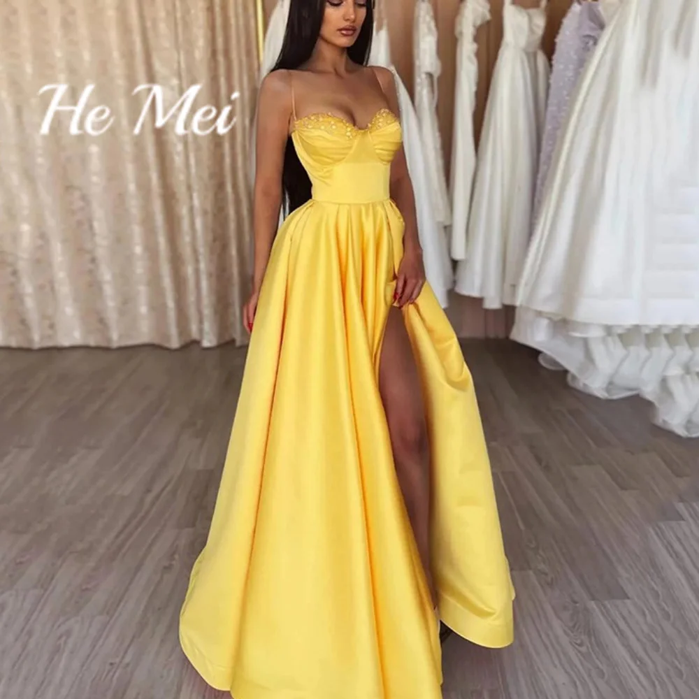 Sexy Prom Dress For Women Spaghetti Straps Sweetheart Neck A Line Formal Evening Gowns Backless Split Floor Length Party Dresses