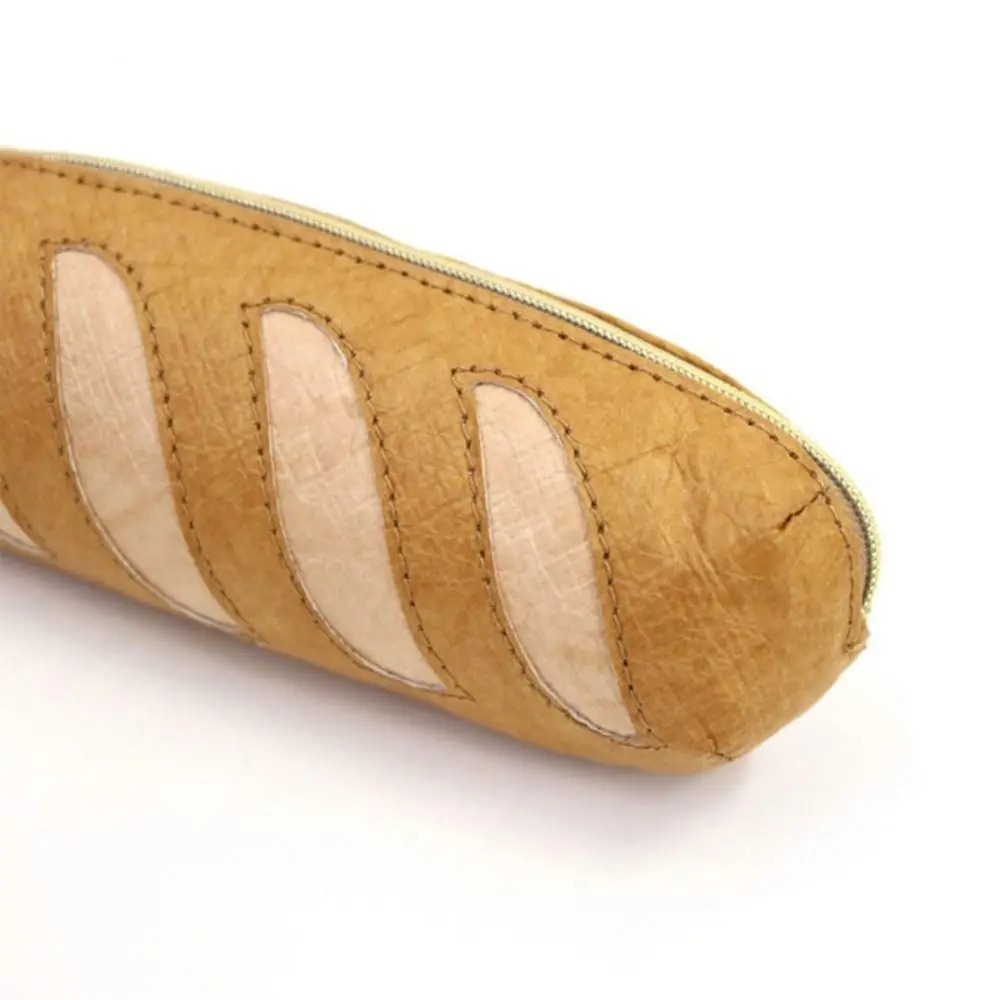 Estuche portátil para lápices de pan francés, bolsa para lápices de papel Dupont con cremallera de gran capacidad, bolsa para marcadores creativos