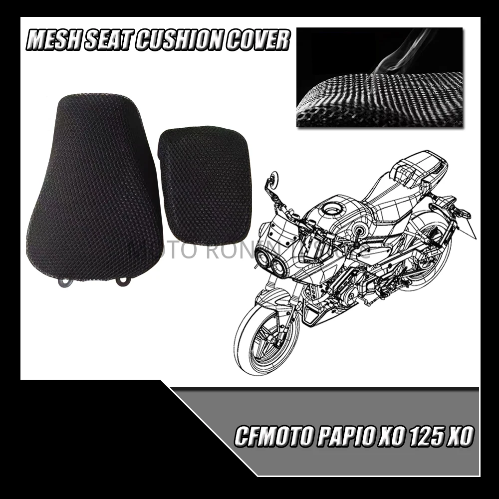 

For CFMOTO Papio XO 125 XO125 Sun Protection Cushion Cover 3D Honeycomb Mesh Heat Insulation Breathable Cushion Cover Net