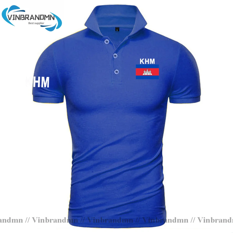 Cambodia Kampuchea Polo Shirts Men Short Sleeve Classic Brands Printed For Country 100% Cotton Nation Team KHM Cambodian Khmer