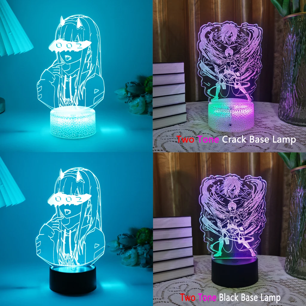 Lámpara 3D acrílica para decoración de habitación del hogar, luz LED de noche, figura de Anime, Luminaria, decoración de dormitorio, regalo para niños