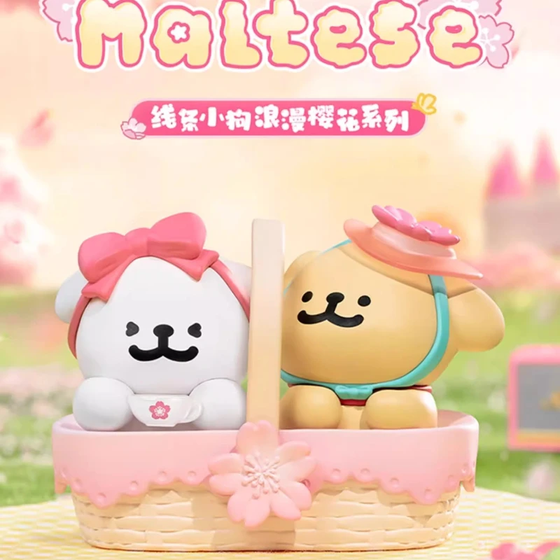 

MINISO Line Puppy Romantic Sakura Series Blind Box Ornaments Figures Children's Gifts Animation Collection