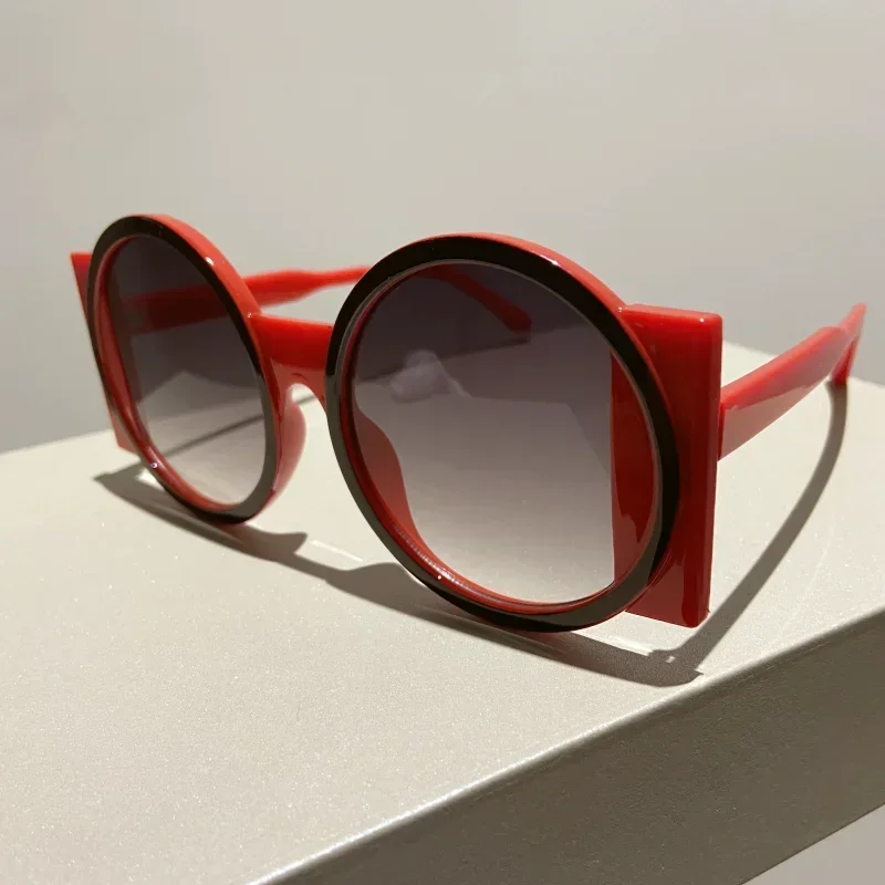 Runde Sonnenbrille Mode Strand Retro Trend Sonnenbrille UV400 Reise Straße Foto Urlaub Party Brille – Detail 12