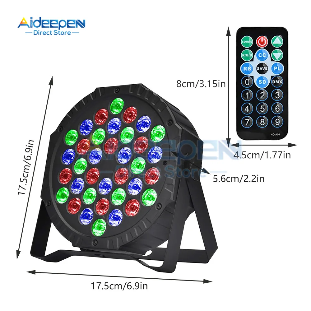 90 В-240 В 36 Вт 36 светодиодный RGB номинальный свет dmx 512 управление звуком DJ вечерние огни свадебные дискотеки огни бальный клуб проекция сценическая лампа