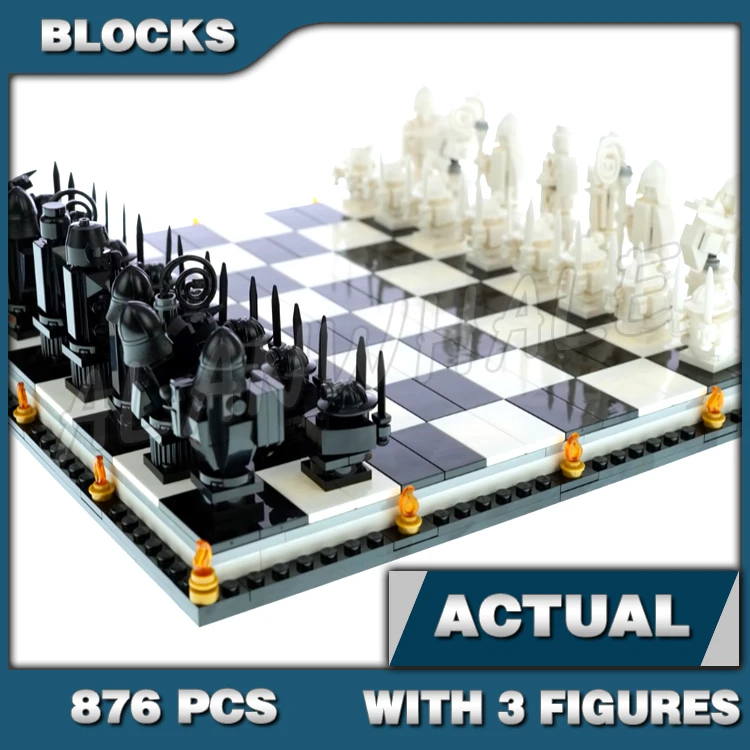 876pcs Magical World of Wizards School Wizard’s Chess Board Game Card 60142 Building Blocks Toys Compatible With Model