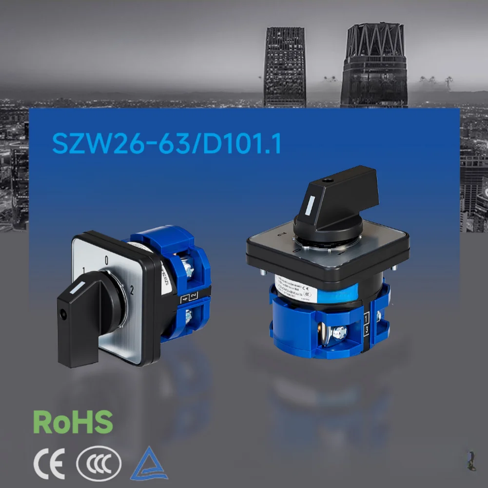SZW26-63 Transfer Switch 3 Position 1 Section Panel Mount Type with 694A Short Circuit Making Capacity and 684A/1s Withstand