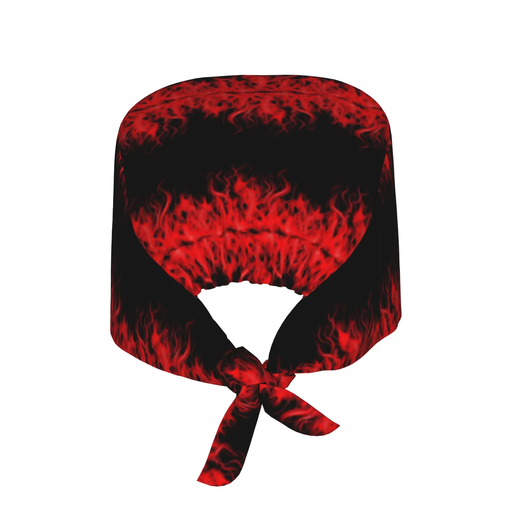 Custom Red Fire Hot Rod Racing Flames Medical Staff Scrubs Hat Men Women  For Chef Hat Scrub Caps