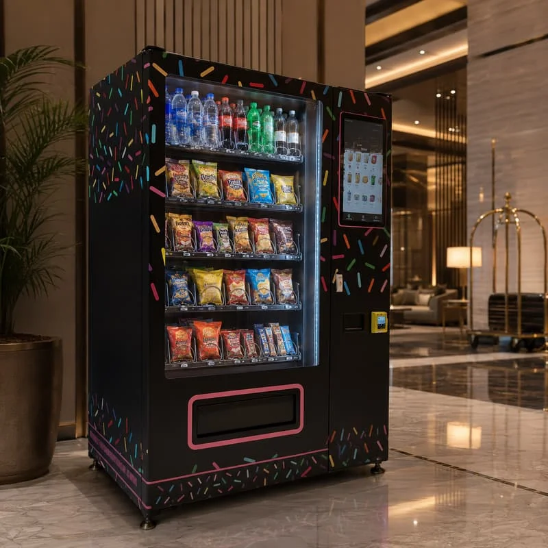 Compact Customized Cooling Snack and Drink Vending Machine Featuring Remote Inventory Management and Reliable Dispensing