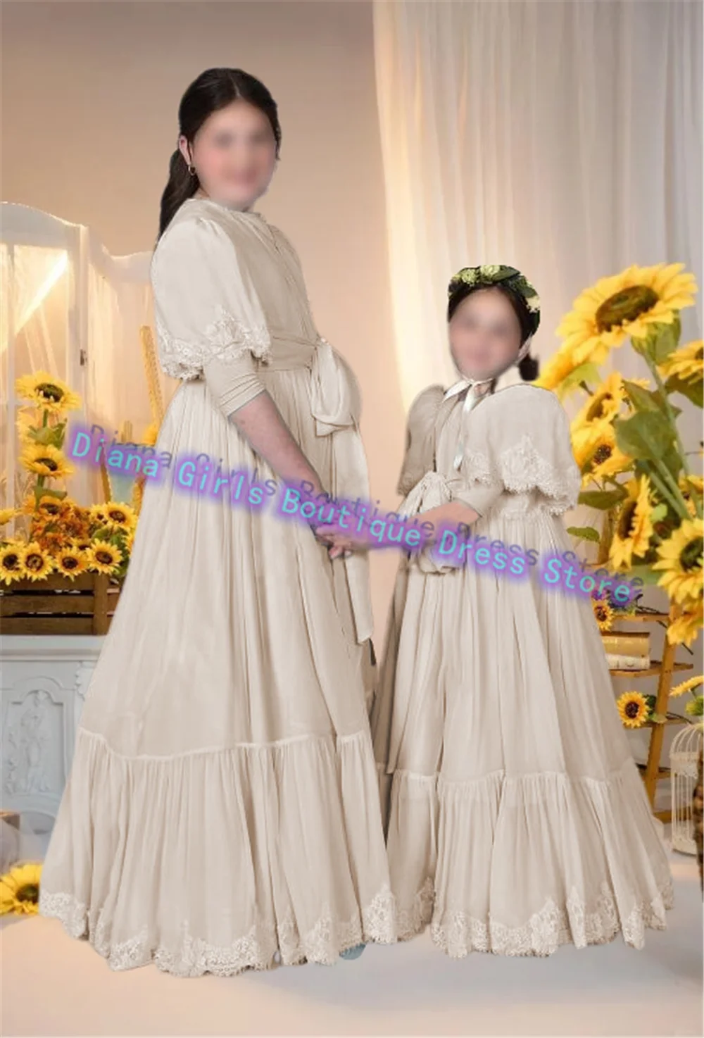 

Elegant Quality Satin Fluffy Flower Girl Dress For Wedding Scoop First Communion Gowns Lovely Kids Birthday Ball Evening Dresses