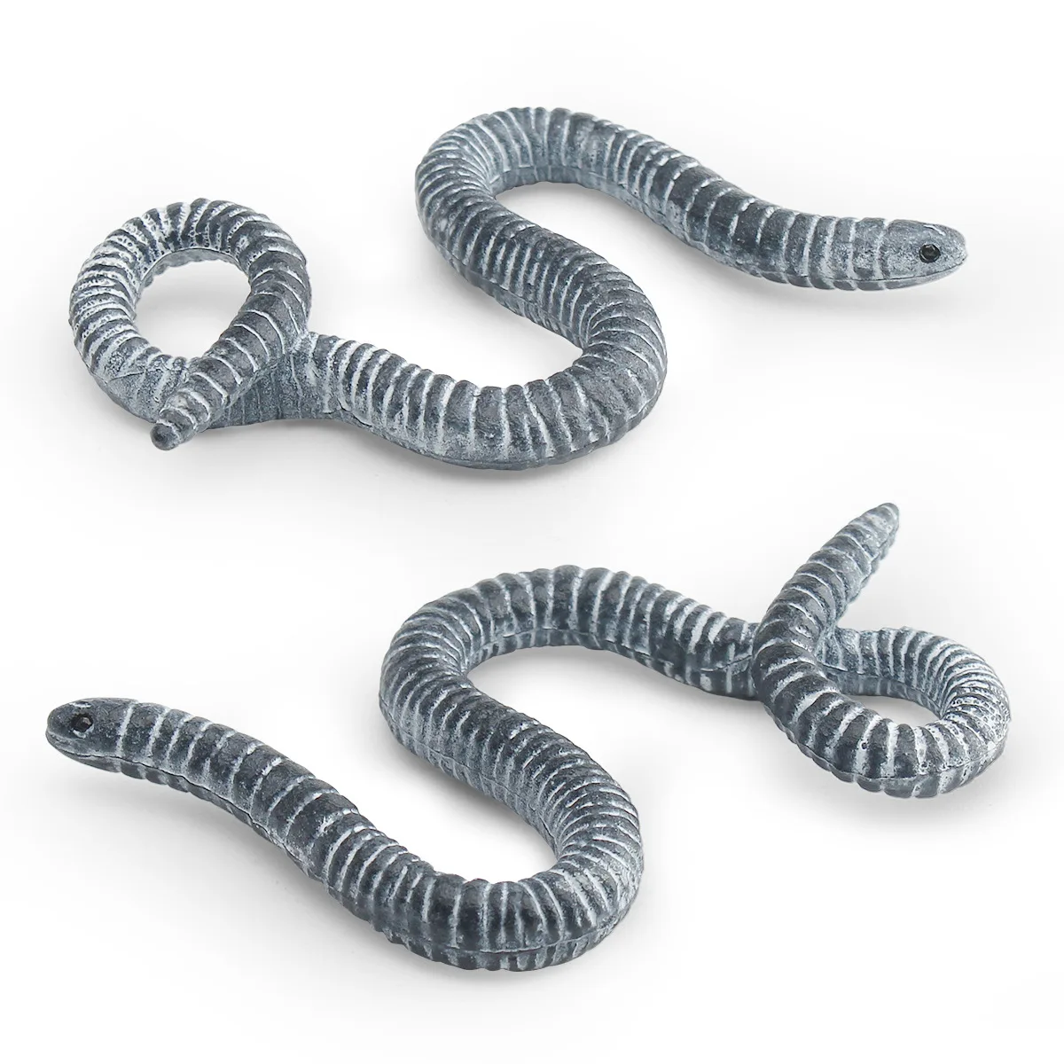 Simulation Realistic Caecilian Model Blind Snake Worm Snake Figurine Wild Amphibian Miniature Toy Scene Decor Desktop Ornament