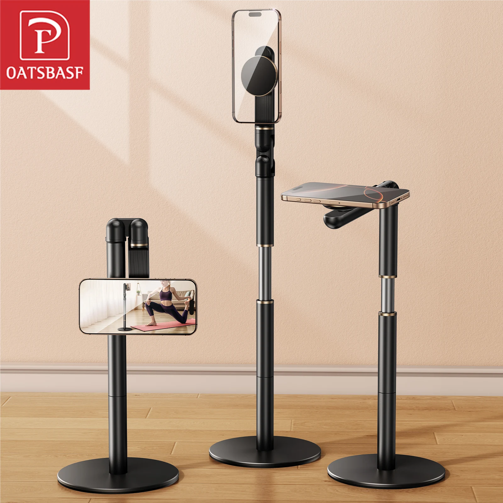 

Настольный магнитный держатель для телефона Oatsbasf 360° ° Поворотный кронштейн с регулируемой высотой 10,2–244,4 дюйма для iPhone 17 16, Samsung Xiaomi