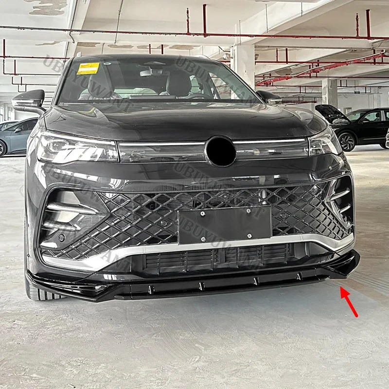 Für VW Tiguan Rline 2024+ Frontstoßstangen-Lippe Maßgefertigte Teile Frontspoiler-Splitter Schutz Karosserie-Kits