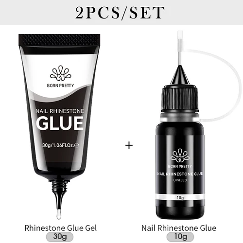 Imagen 2 del producto BORN PRETTY Juego de pegamento para diamantes de imitación para uñas, dijes para uñas 3D, gemas y decoración de joyas, pegamento adhesivo súper fuerte para uñas, necesidad curado