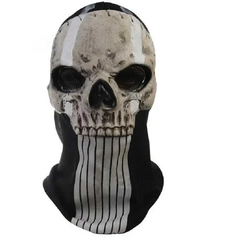 (#^.^#) 2026 New Unisex Horror ghost Skull Mask Call of Duty Latex Headgear Helmet cosplay Perform Party Masquerade P →_→LOOK ME view 2