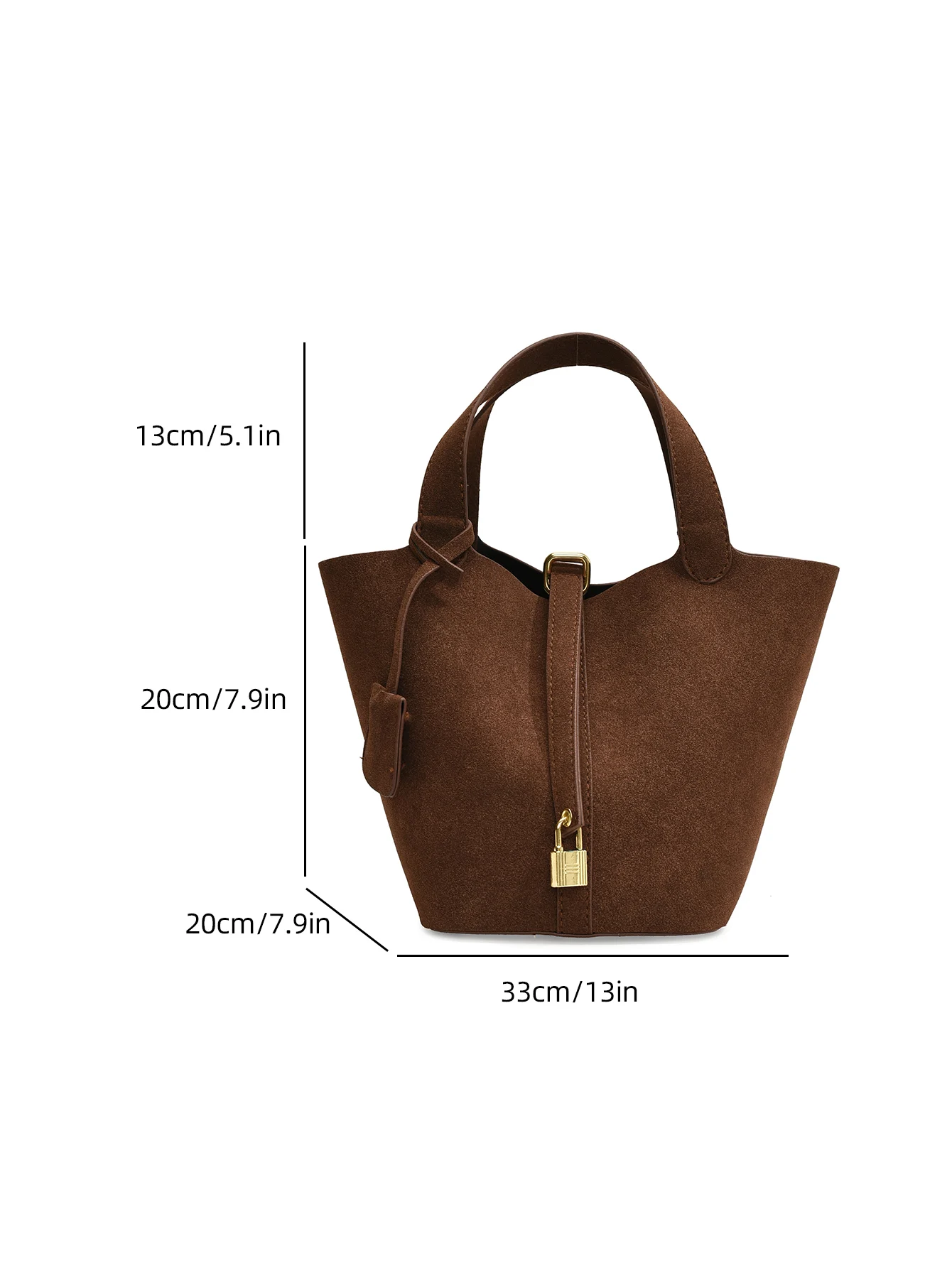 Frosted leather bucket bag retro strap casual fashion small lock accessories hand-held oblique span baozi mother bag