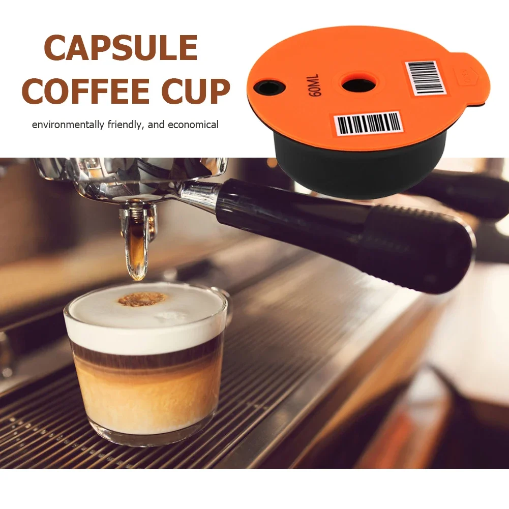 60/180ML Reusable Coffee Capsule Pods Coffee Capsule Cup with Spoon Brush for BOSCH-s Machine Tassimo Refillable Filter Maker