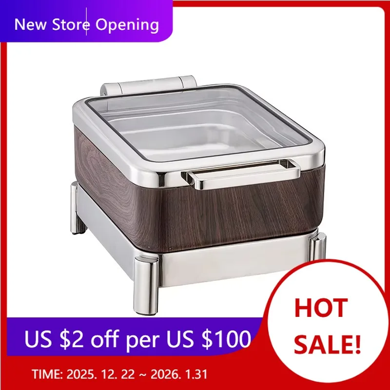 

Заводская дровяная печь из нержавеющей стали 304, буфетная печь, коммерческая изоляция, подогреватель еды, гидравлическая крышка, керамическая раковина Chafi