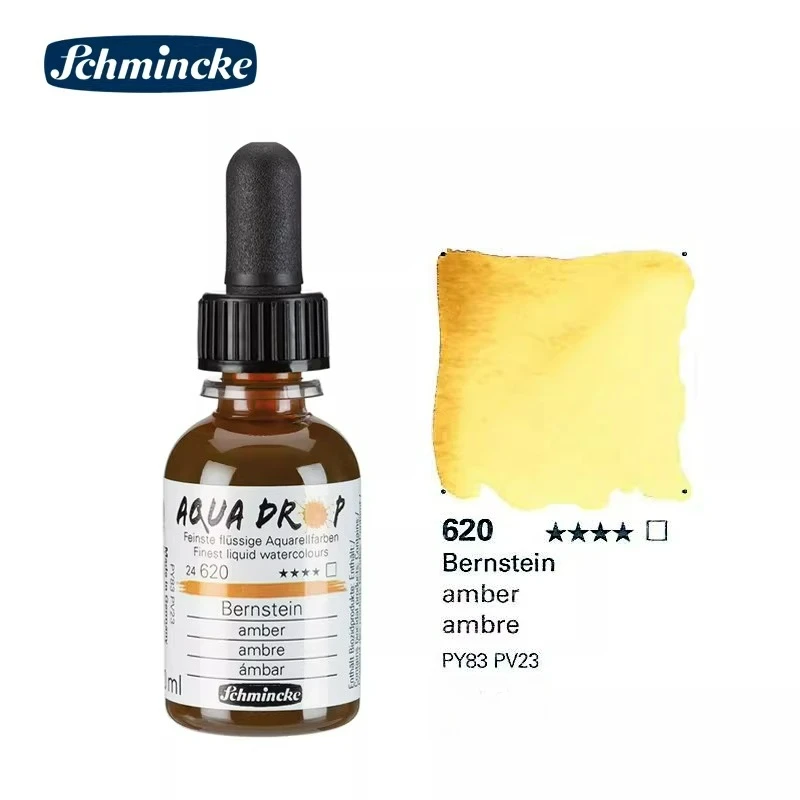 Duitsland Schmincke-AQUA DROP, vloeibare aquarelverf op pigmentbasis, 30 ml pipetfles, voor aquarelverf, stedelijke schetsen, lichtbestendig