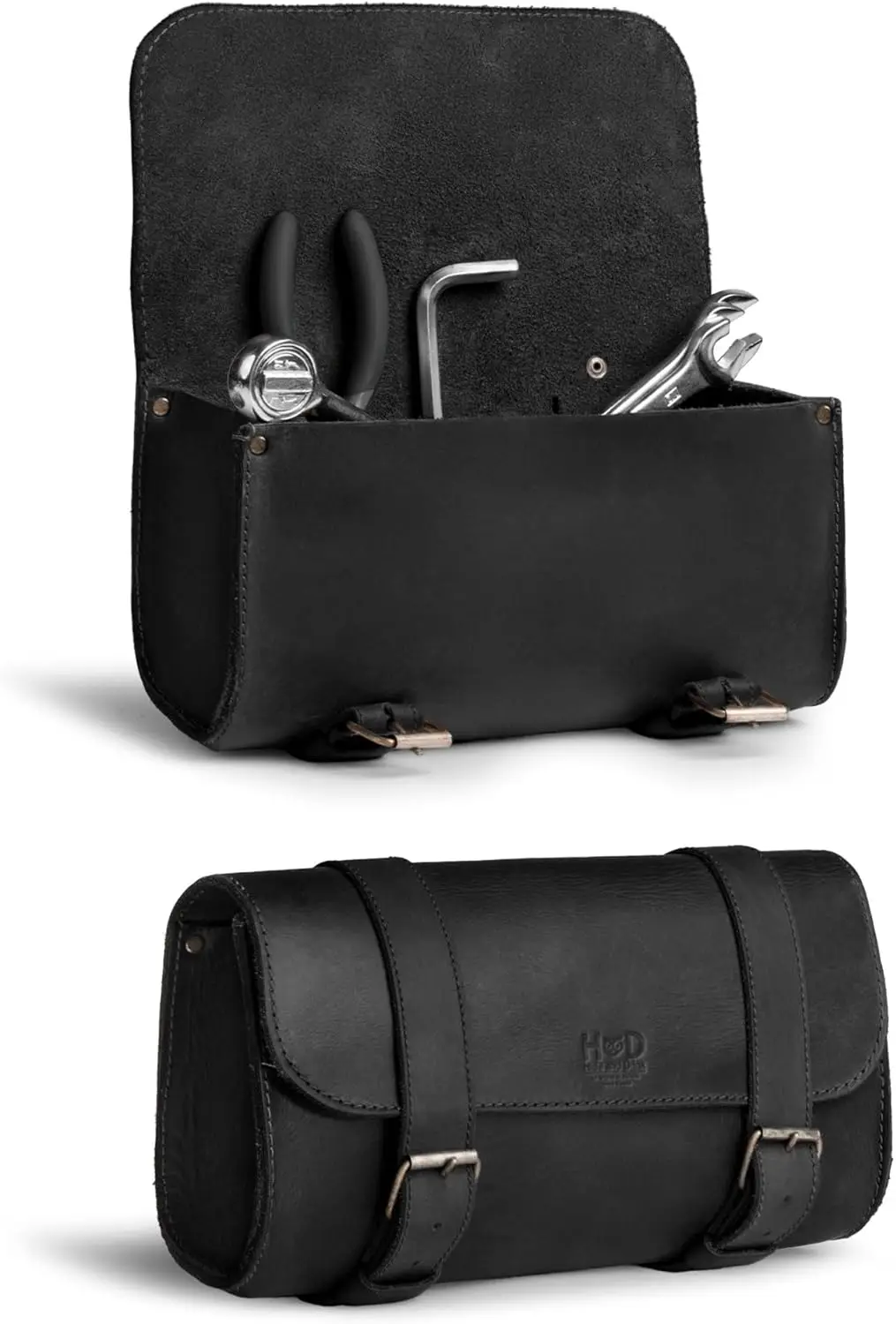 

Сумка на руль мотоцикла с регулируемыми ремнями, из натуральной кожи, ручной работы, для езды на велосипеде, цвет угольно-черный