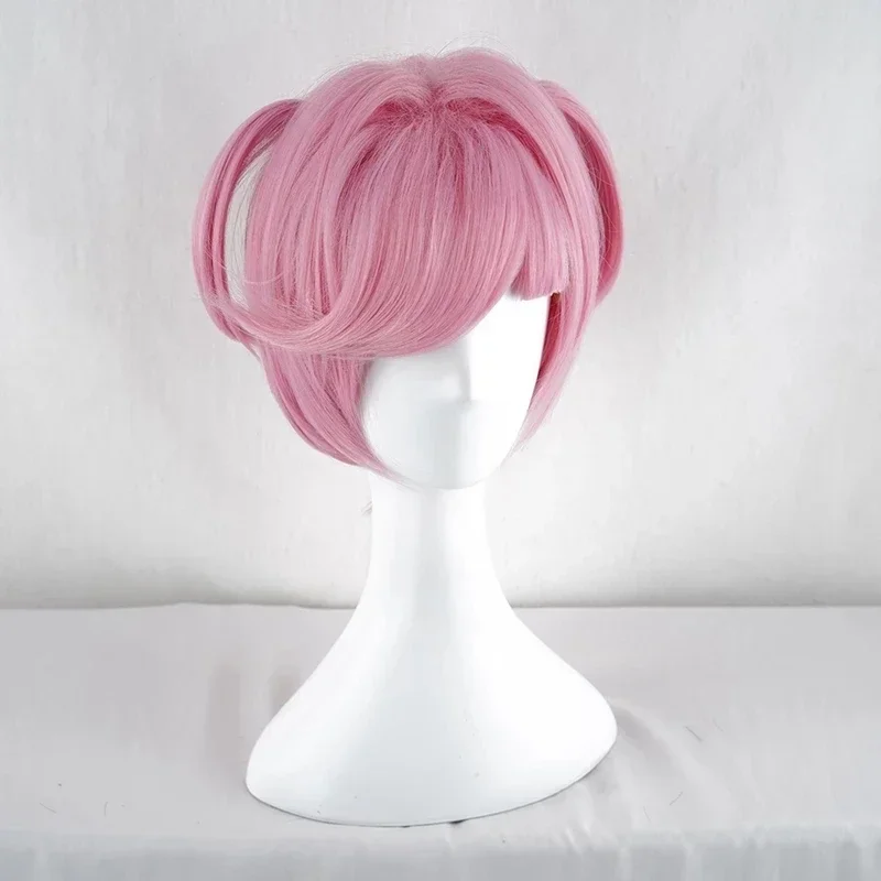 Jogo ddlc doki literatura clube natsuki perucas rosa curto para mulher venda quente festa cabelo cosplay traje peruca boné mn1