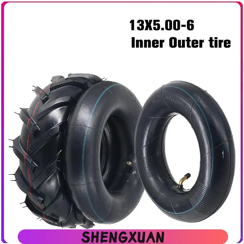 Inflatable Micro Tiller Lawn Mower Tire 13x5.00-6 Inner Outer for Easy Efficient Lawn Maintenance
