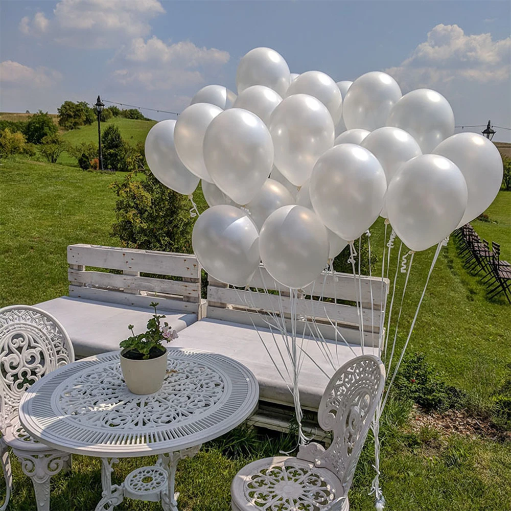 Globos de perlas de 5/10/12 pulgadas, Globos de látex blanco leche, decoración de cumpleaños y boda para compromiso, aniversario, Globos de despedida de soltera