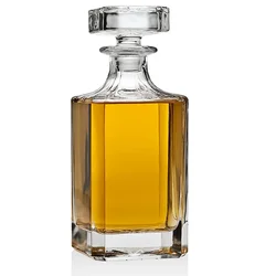 Hellodream Crystal glass lead-free Whiskey Decanter for Liquor Scotch Bourbon Vodka or Wine 27.05 oz