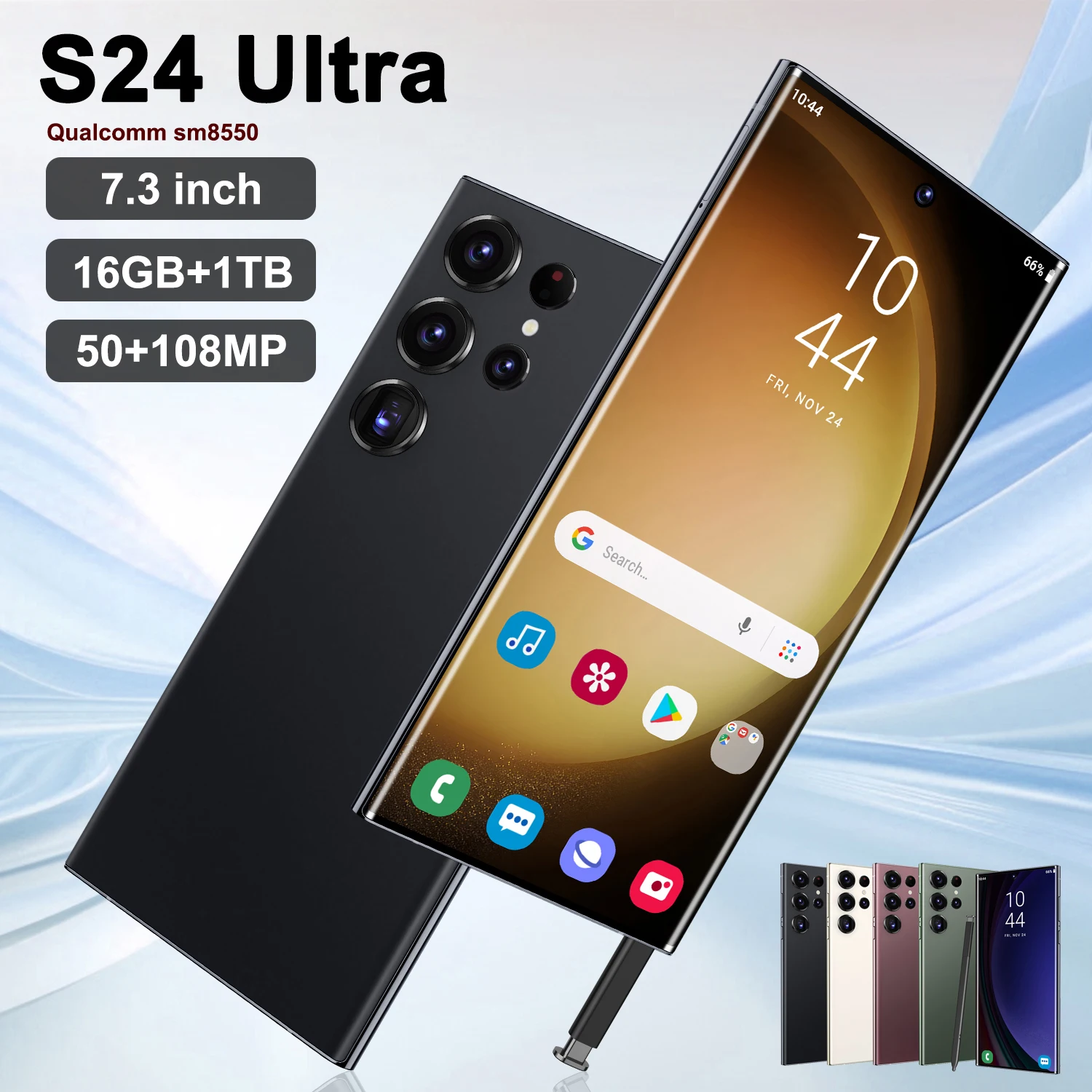 Oryginalny S24 Ultra Smartphone sieć 7.3 cal 16GB + 1TB Android telefony komórkowe odblokowane 7000mAh 50MP + 108MP 5G telefon komórkowy NFC