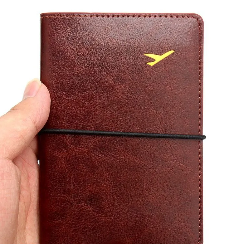 

Качественный чехол для паспорта из мягкой кожи, ультратонкий кошелек для паспорта, унисекс, аксессуары для путешествий, эластичный ремешок, держатель для паспорта с защитой от потери