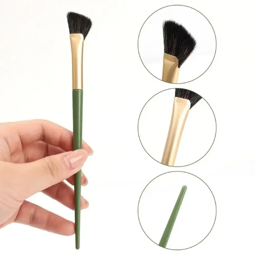 Nuovi pennelli per trucco morbidi Contorno angolato Sbavature Pennello per ombretto per naso Evidenziatore Blush Testa piatta Mezza ventaglio per ombretto per naso