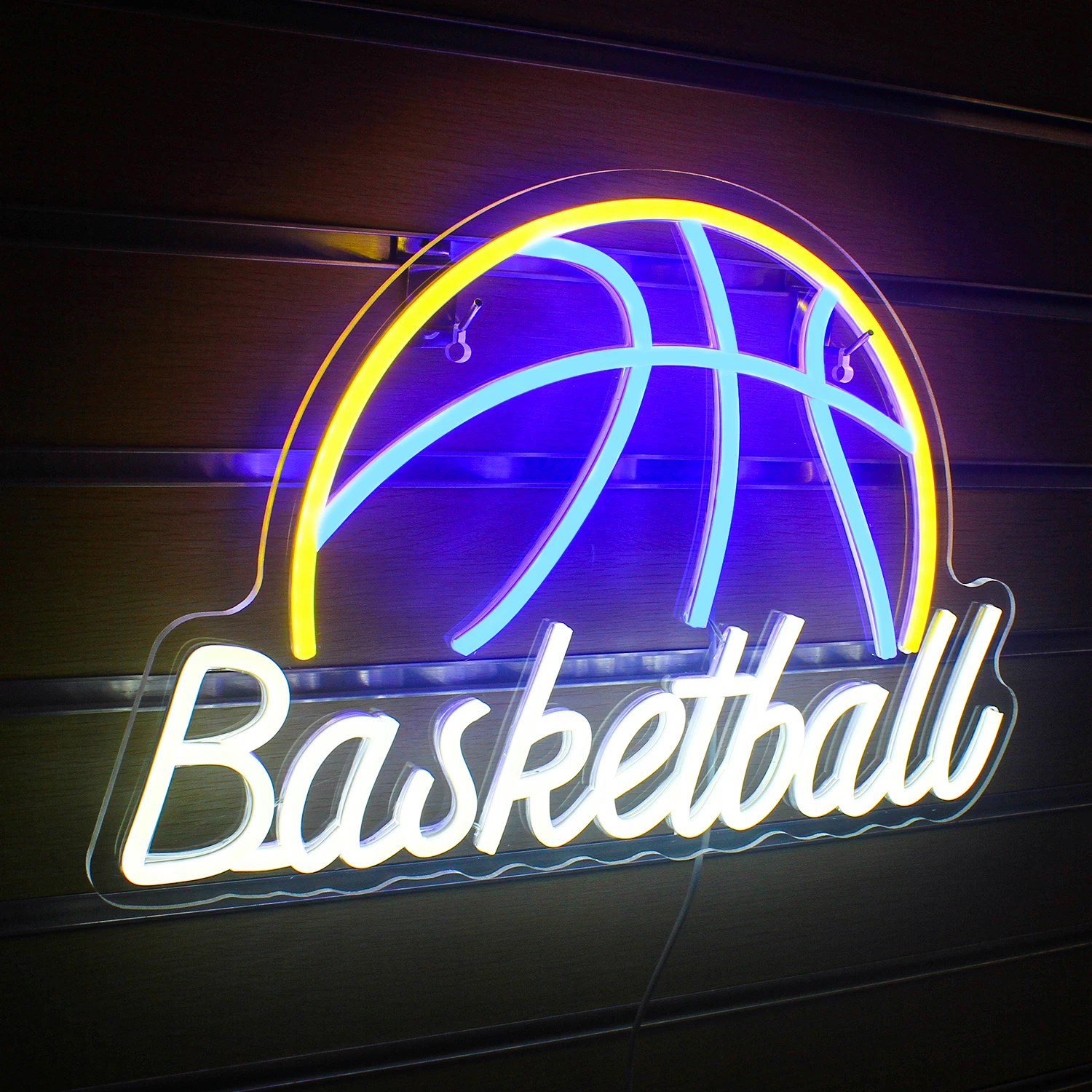 Basketball Neon Sign Sport Led Sign Ball Neon Light White Neon Signs for Wall Decor USB Powered Switch Light up Sign Neon Sign