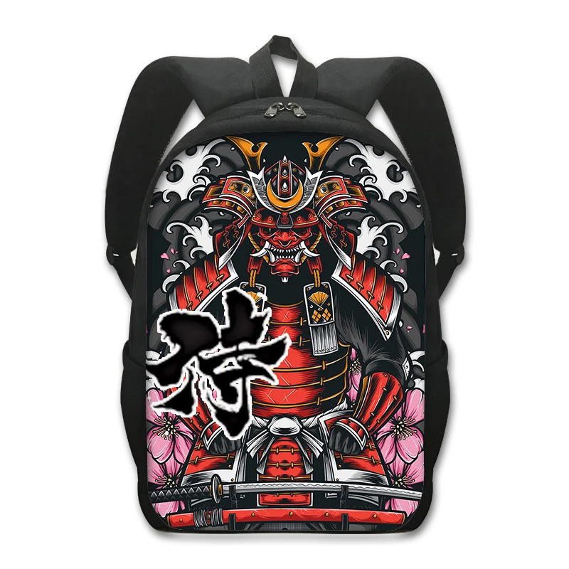 Mochila japonesa Samurai Warrior Harajuku, bolso de viaje Bushido, mochila para ordenador portátil para adolescentes, mochilas escolares de Hip Hop para hombres y mujeres