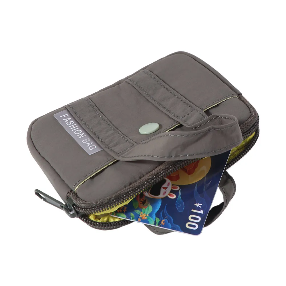 Practical Portable Nylon Coin Purse Korean Style Zipper Pouch Men Wallet Lightweight Card Holder Mini Earphone Storage Bag Girls