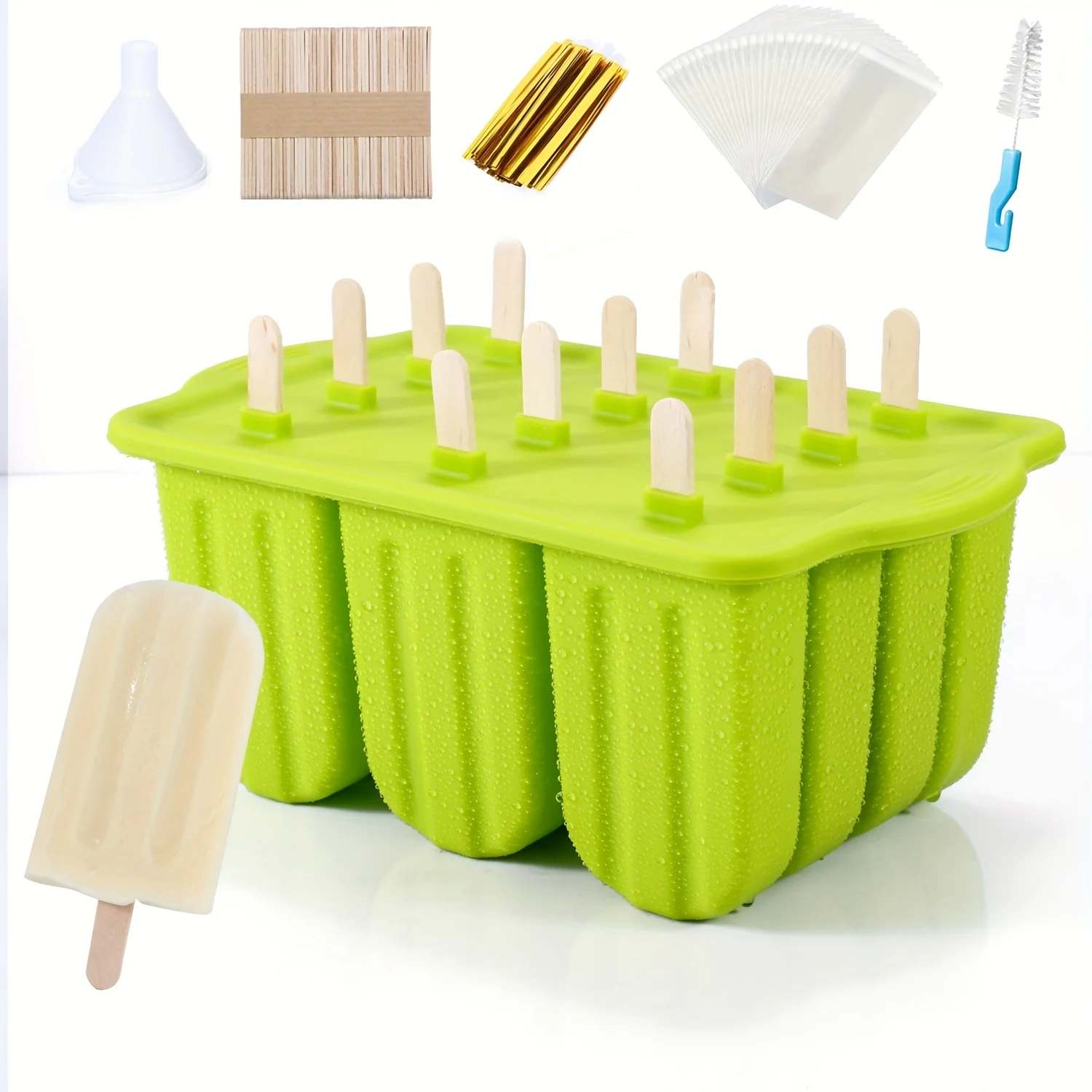 

Silicone Popsicle Molds with Wooden Sticks - Custom Ice Cream Mold for Summer Treats