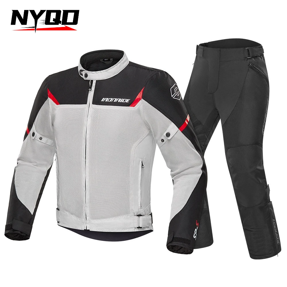 

2025 Motorcycle Jacket Pants Summer Breathable Mesh Motocross Jacket Outdoor Night Reflective Riding Protective Clothing Equip