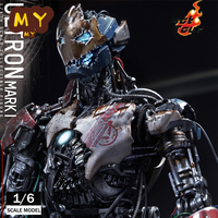 Original Hot Toys Ultron MK1 Action Figure 1/6 Avengers Age of Ultron War Damaged Figurine HT MMS292 Statue Collection Model Toy