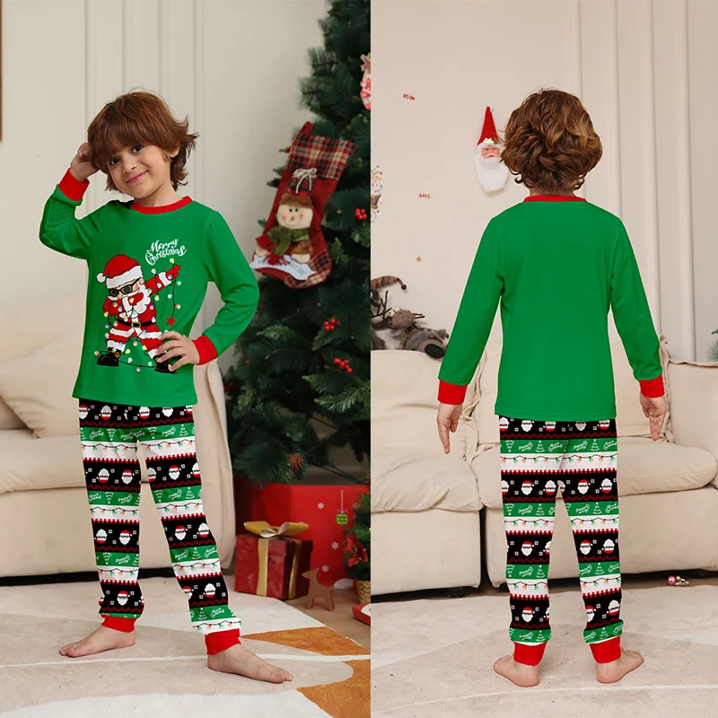 Kerst Bijpassende Familie Outfits Volwassen Kinderen Mama Papa Pyjama Set Baby Rompertjes Casual Nachtkleding Xmas Claus Familie Look Pyjama