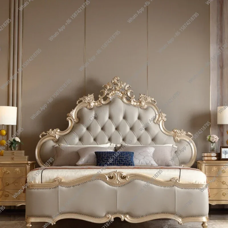 Estética Francia cama romántica luz de lujo para adultos boda princesa cama para dormir estética moderna Muebles de moda Muebles para el hogar