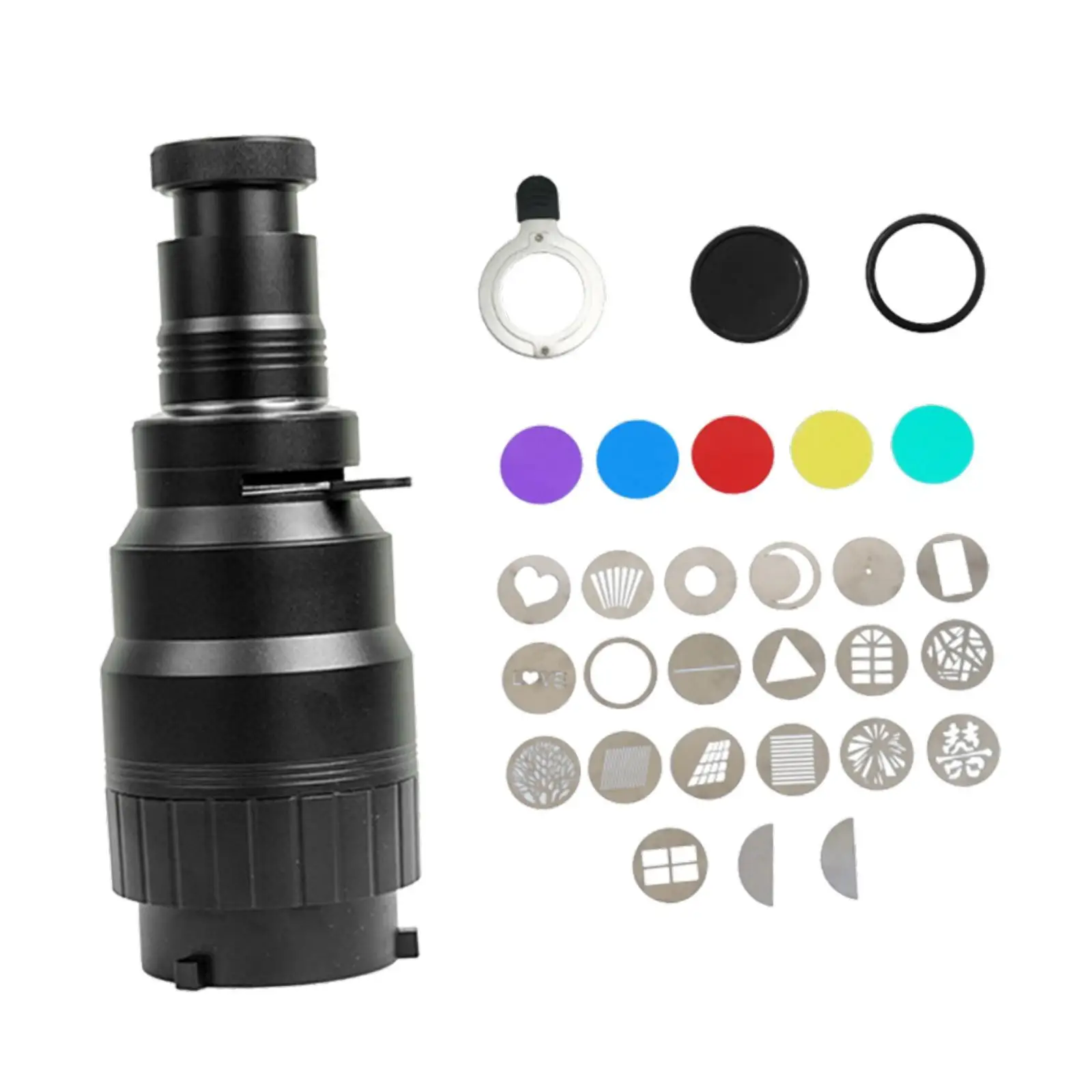 Conical Optical Snoot Adjustable 21 Gobos 5 Color Filter Video Snoot