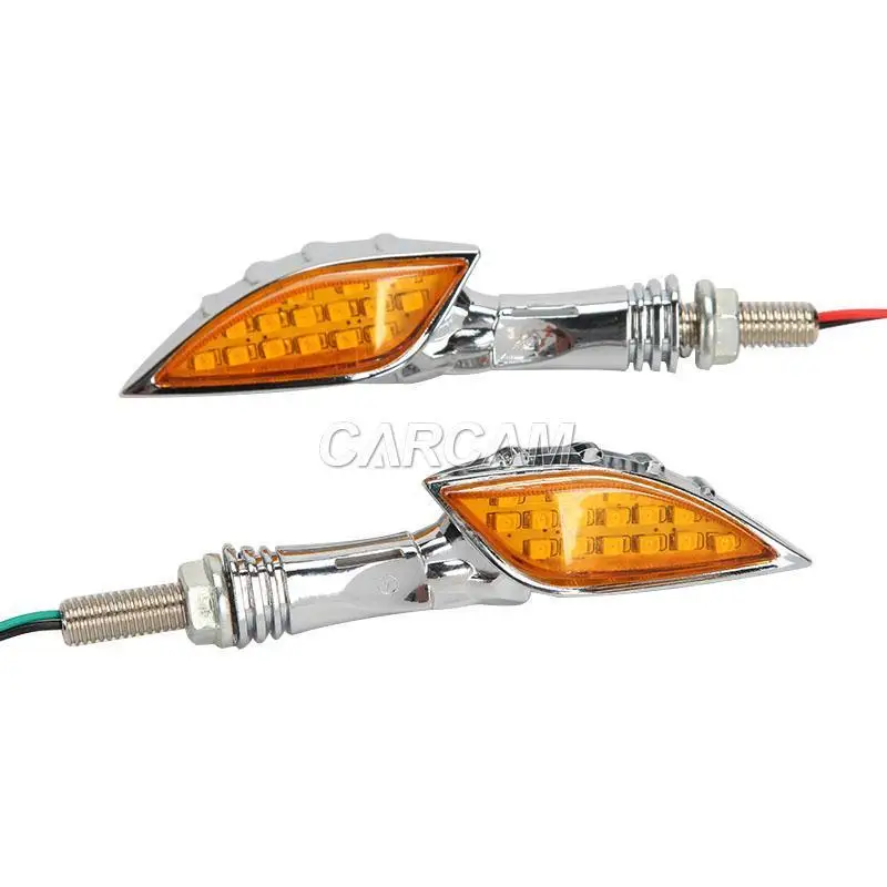 15 led Chrome Skull Motorcycle Turn Signals Indicator Bobber Cruiser Chopper For Harley Davidson Victory Kawasaki Suzuki ... view 3