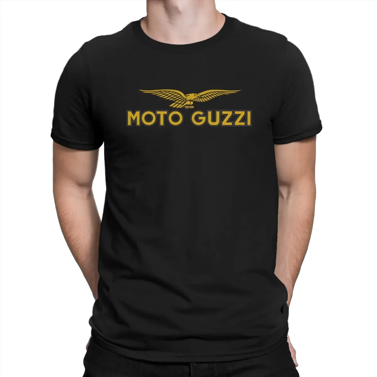 

Новейшая футболка M-Moto Guzzis для мужчин, желтая Базовая футболка с круглым вырезом, персонализированные подарки на день рождения, уличная одежда