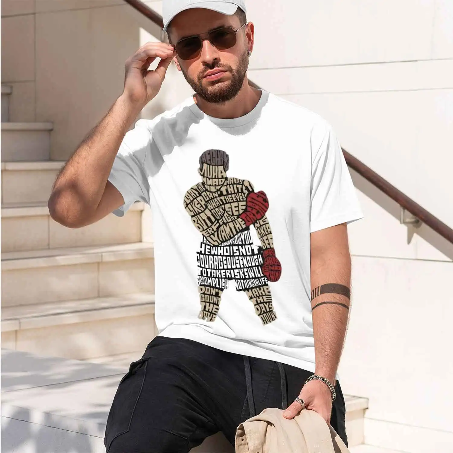 The amp Wor Calligram Shirts Men's Shirts Big and Tall Shirts Men's Big and Tall Grh T-Shirt Summer Men's T-Shirt 2026 New Model