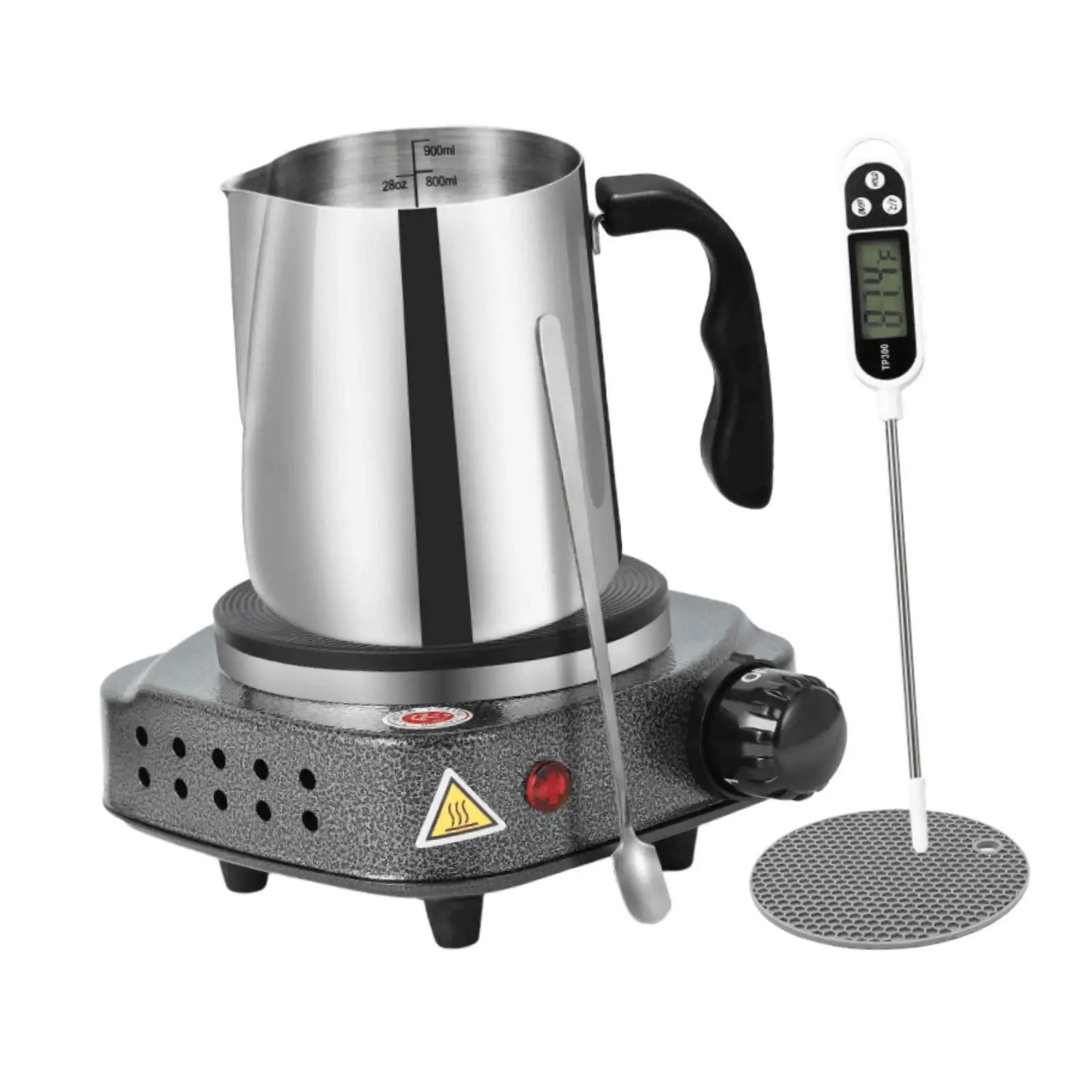 

Набор для изготовления свечей: термостойкий, с ложкой для перемешивания, для начинающих взрослых, с емкостью для заливки, принадлежности для изготовления свечей из нержавеющей стали