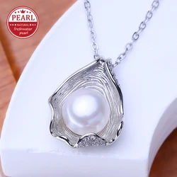 FENASY 10-11MM Natural Freshwater Pearl Fashion 925 Sterling Silver Pendant Necklaces Party Jewelry Gifts For Women