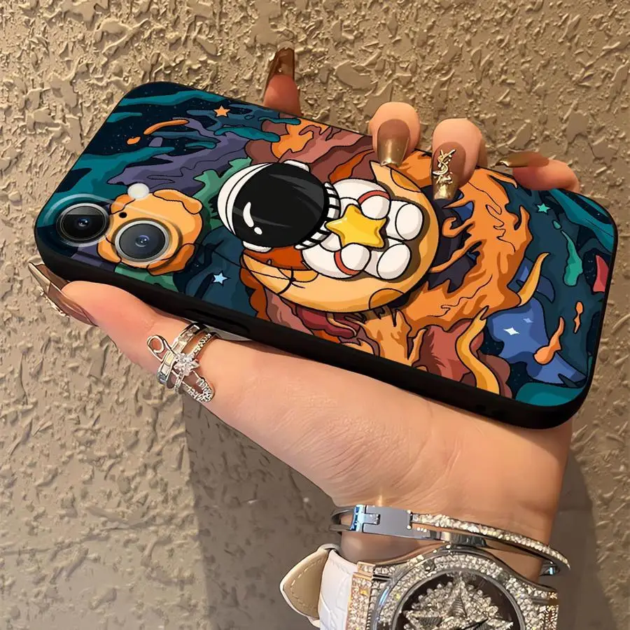 Case for Apple iPhone 17 Pro Max 14 XR XS MAX 11 15 Pro 7 8 12 16 13 Air Funda Phone Cover Fashion Astronaut Cute  view 2