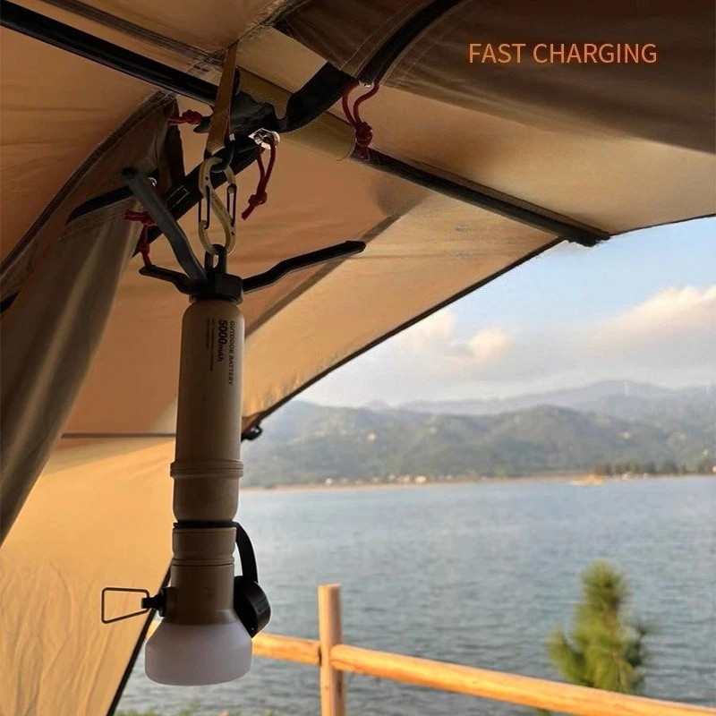 Large Capacity Power Bank Integrated Portable Outdoor Camping Tent Retro Multi-Functional  Life Lighting