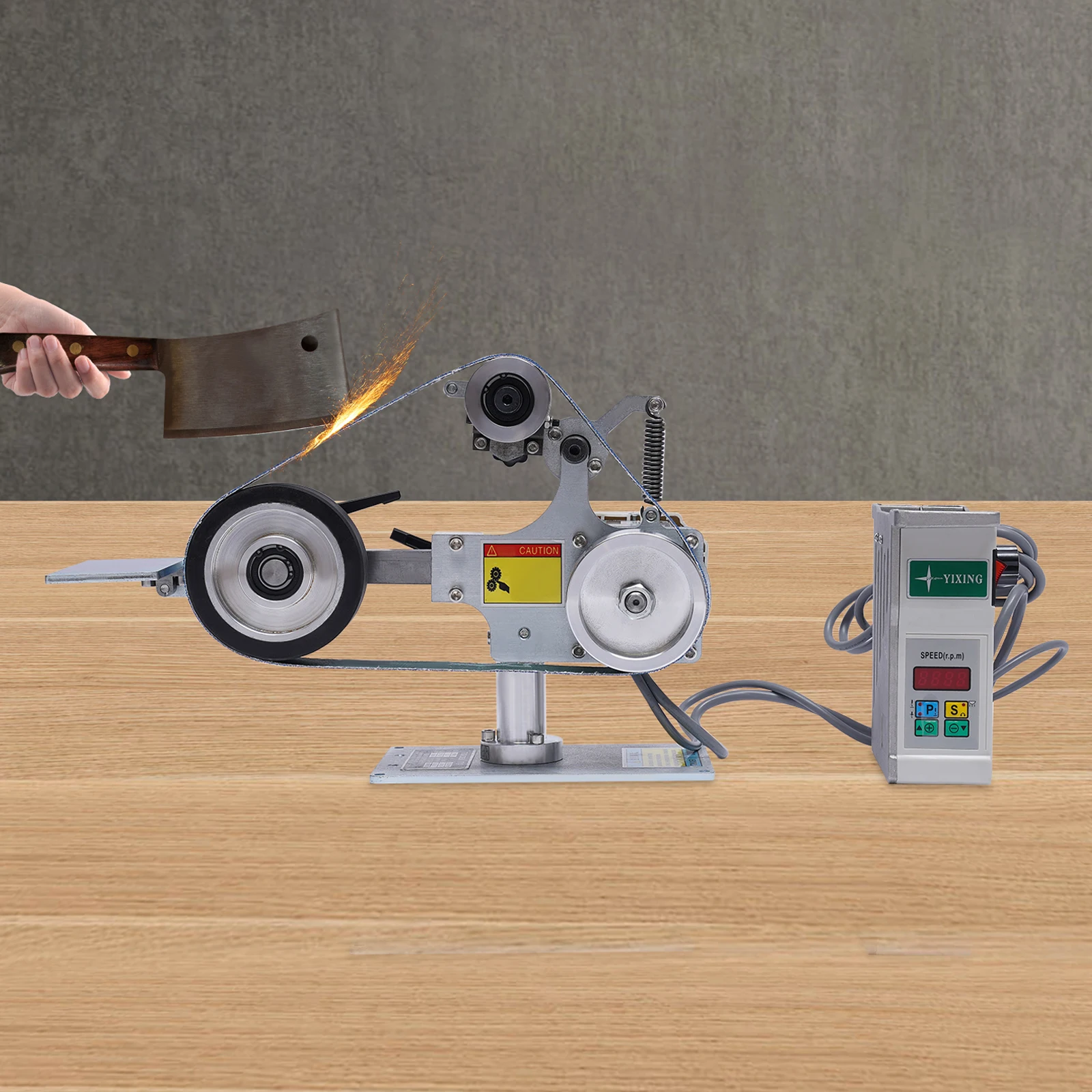 

Electric Belt Sander, Belt Variable Speed Sanding Polishing Grinding Bench Brushless Belt Grinder Sander Machine Polishing Sharpener Fixed Angle Grinder Tool