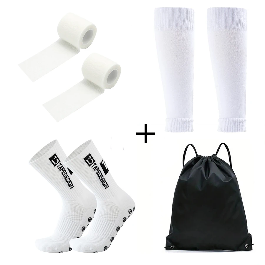 4PCS Set Drawstring Ball Bag Men Women Outdoor Soccer Football Socks Cycling Leg Cover Shin Pads Training Shank Board Bandages view 2