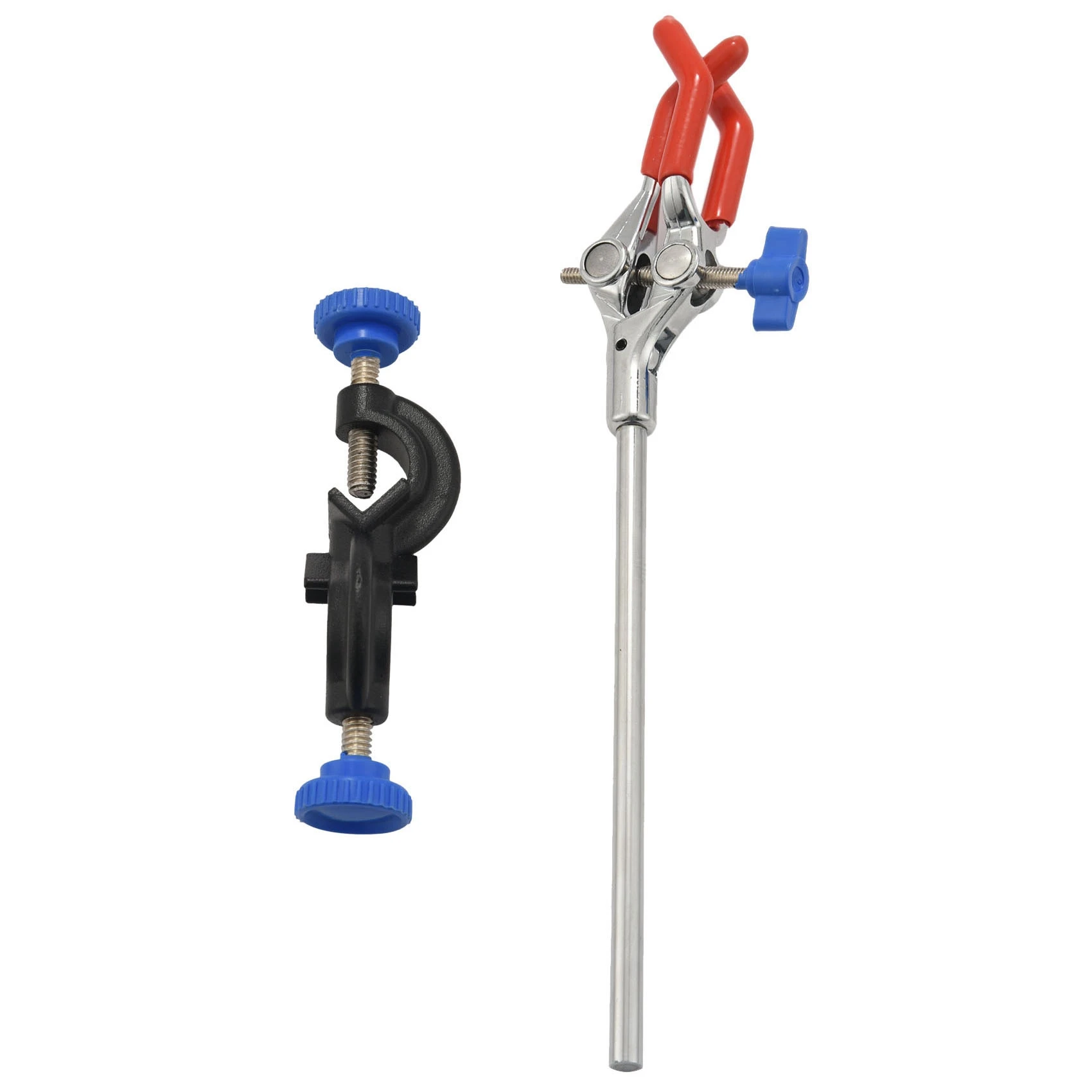 

Lab Clamp 3 Prong Finger Style Rubber-Coated Head a Black Laboratory Stand ClipAB32